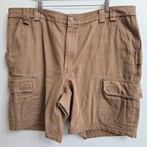 Duluth Trading Co. Men's Cargo Work Shorts – Size 46, 100% Cotton, Tan